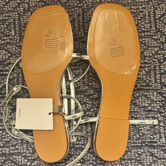 Mango Women's Silver Sandals - Picture 2 of 11